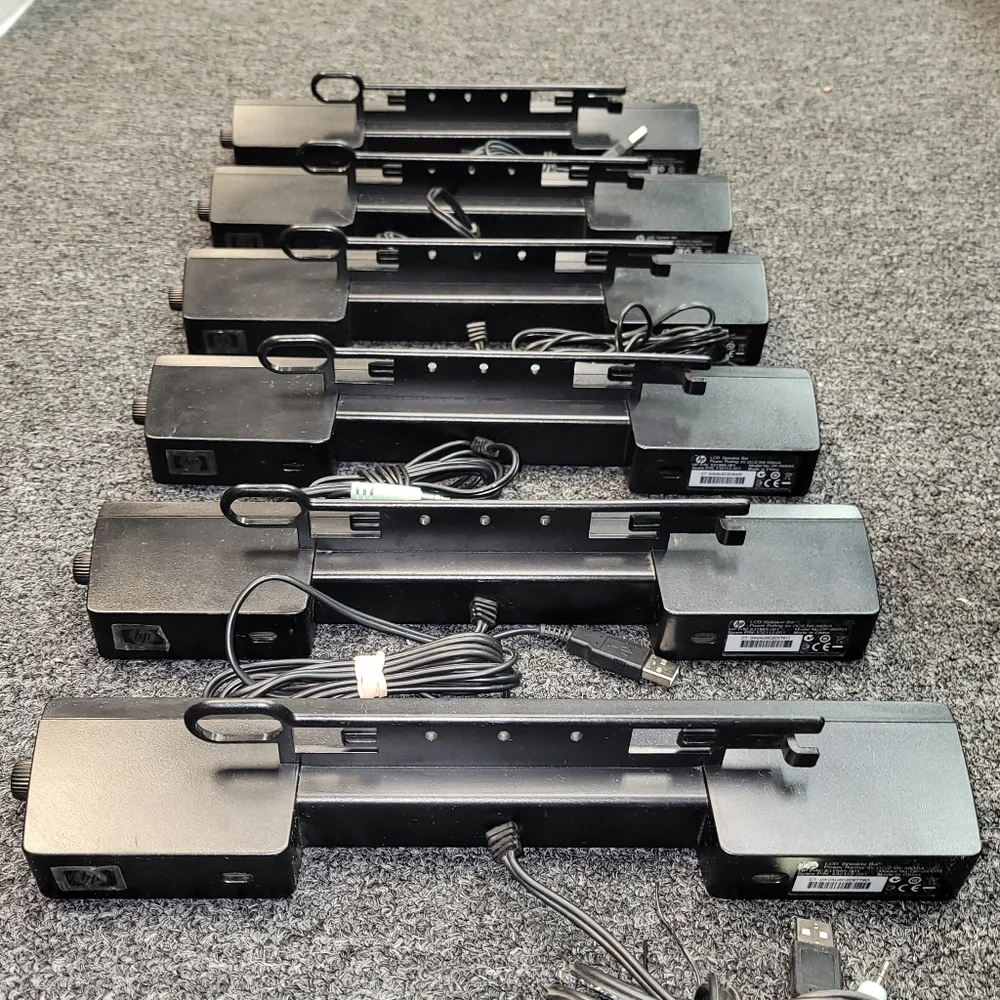 6x HP LCD Speaker Bar Soundbar | MODEL: OP-090003 | Power & Audio TESTED | USED
